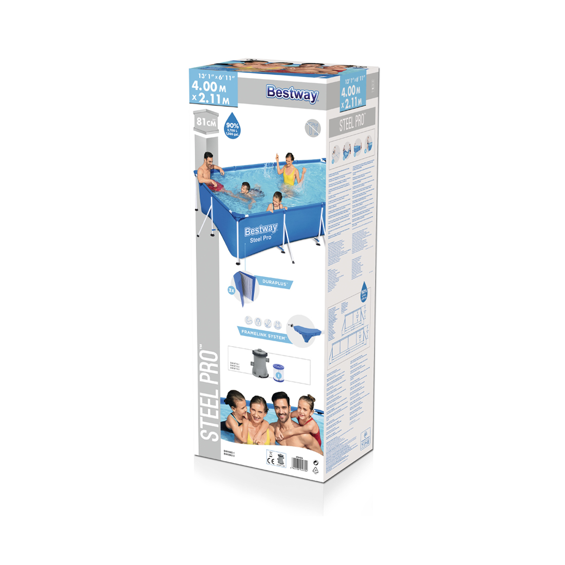 Bestway Steel Pro Frame Pool Set 400 x 211 x 81 cm inkl. Filterpumpe