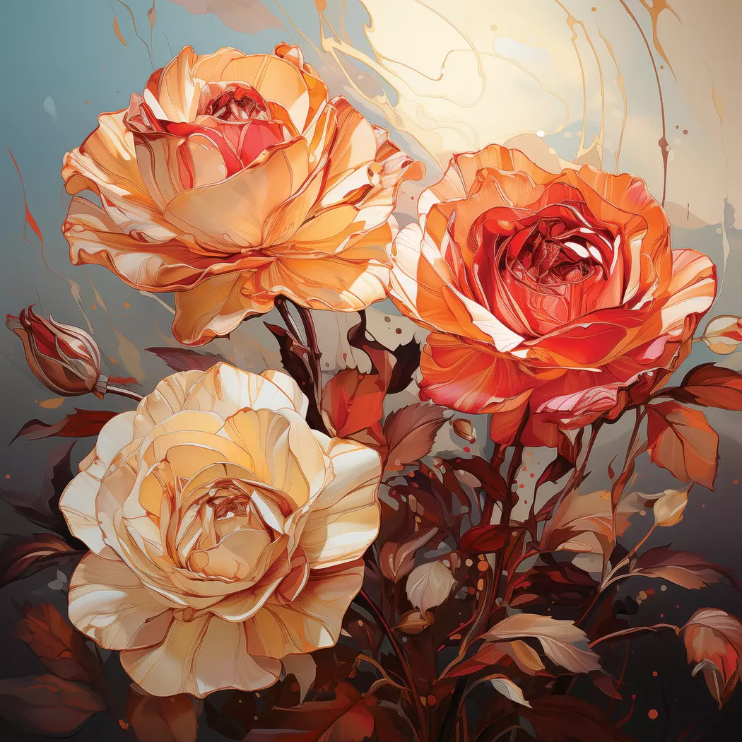 Wandbild 30 x 30 cm Dark Roses III