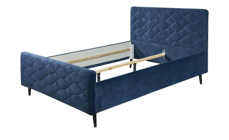 Polsterbettgestell Mario A Blau 140 cm