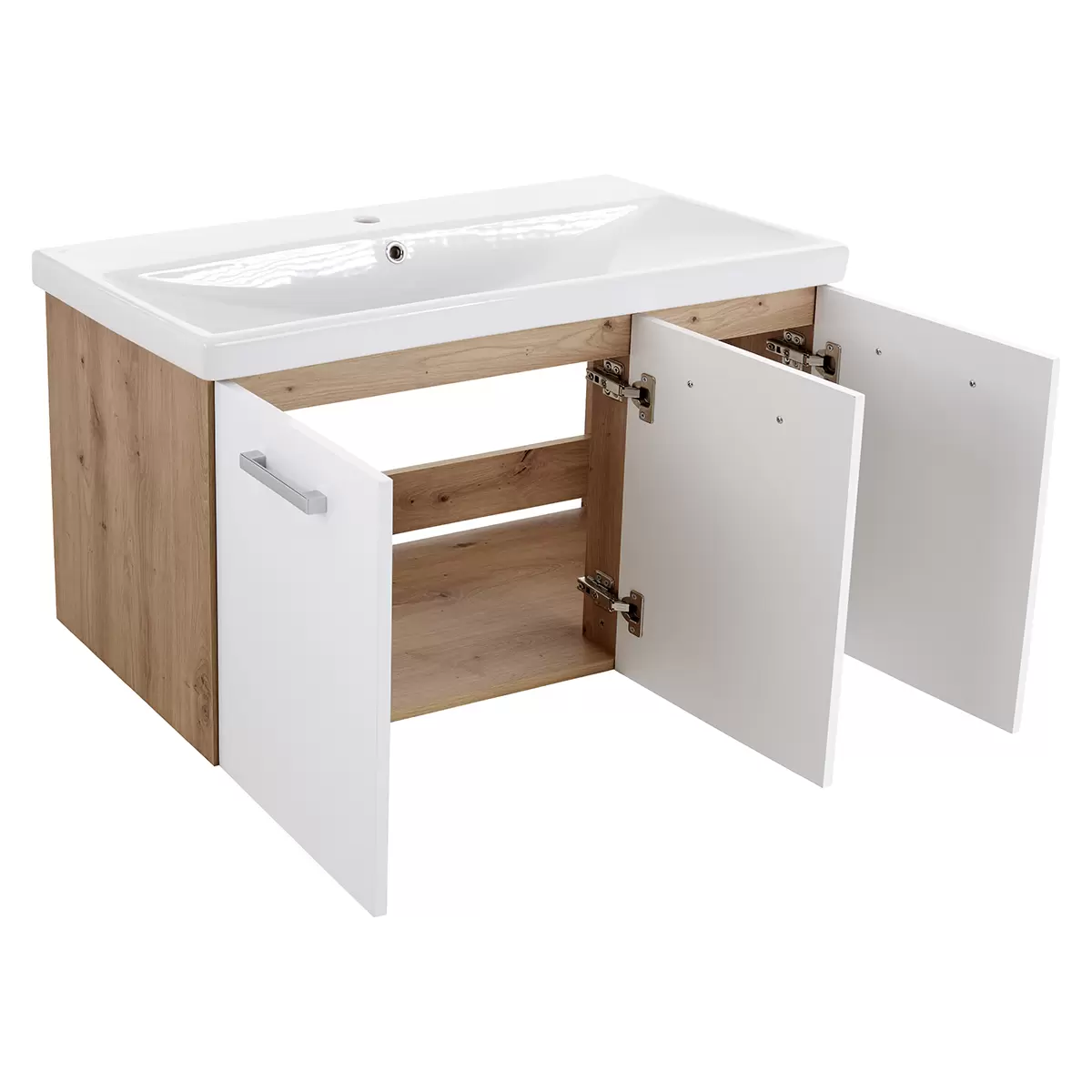 Waschbeckenunterschrank Milano WBU weiss,Artisan Eiche