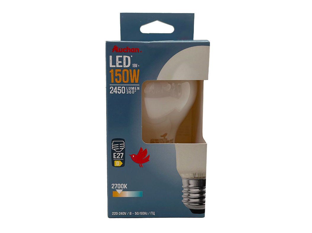 LÂMPADA LED STANDARD AUCHAN E27 150W LUZ AMARELA