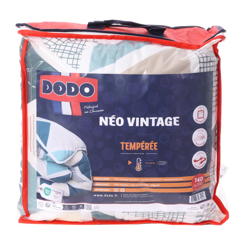 Dodo Couette Bleu/Blanche/Grise Temperée Vintage Dodo 140x200