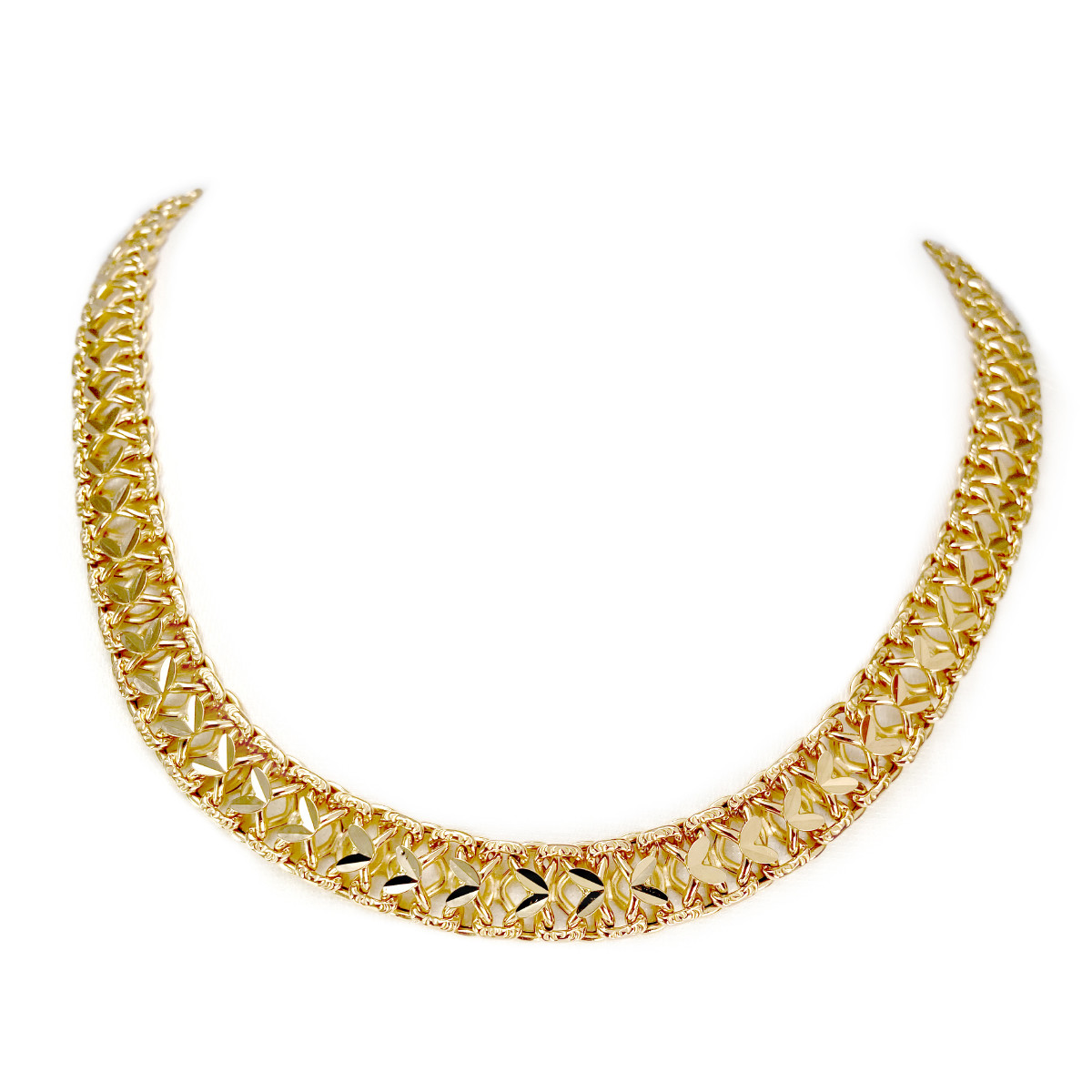 Collier d'occasion or 750 jaune maille fantaisie 44 cm