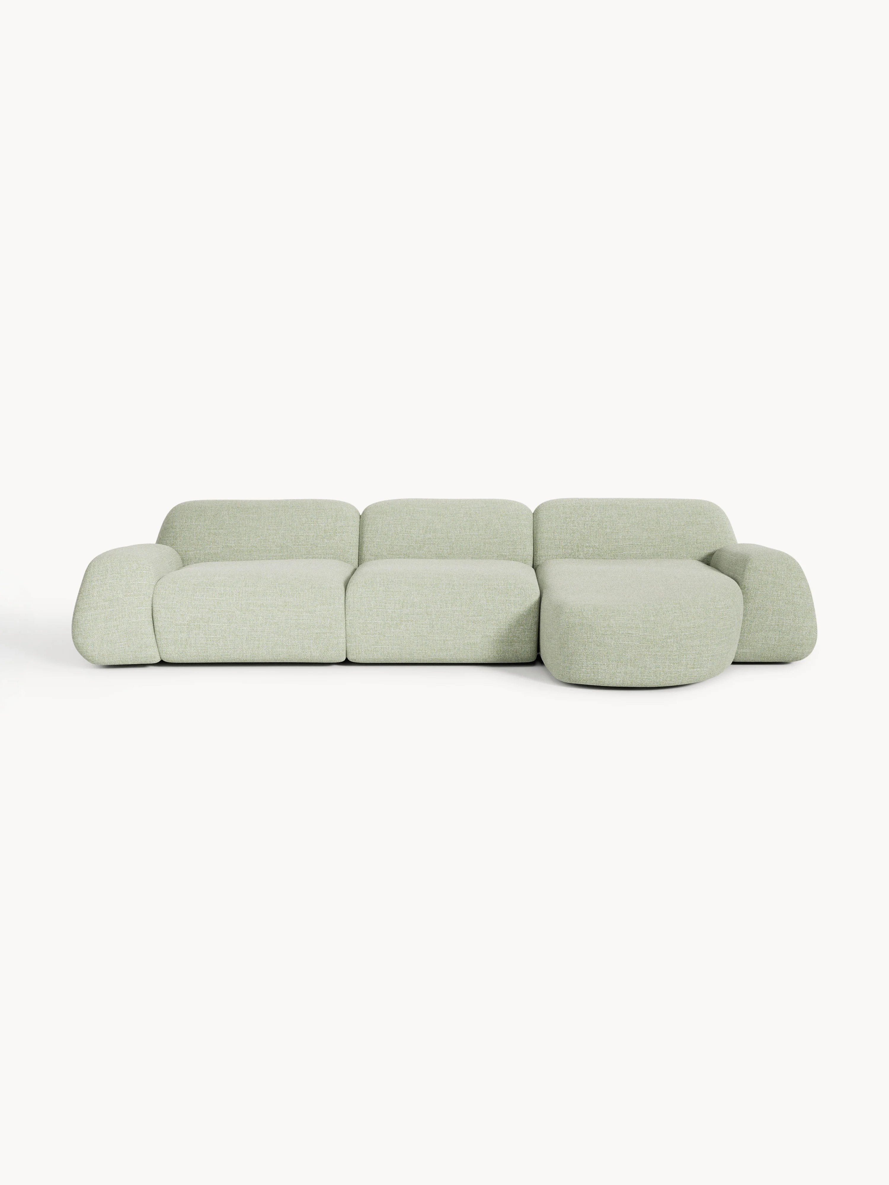 Modulaire bouclé hoekbank Wolke (4-zits)