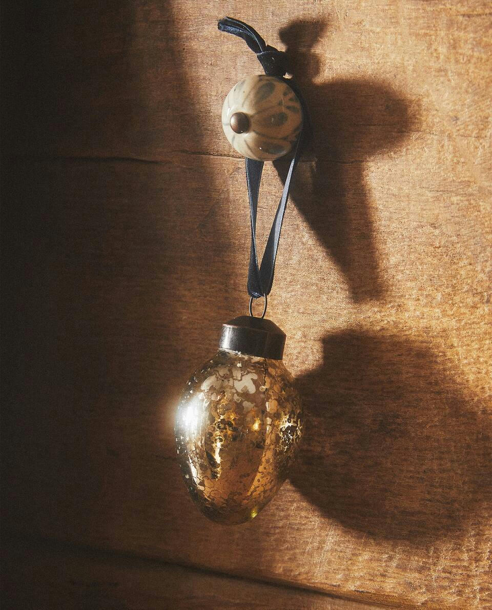 DECORAÇÃO DE NATAL OVAL DE VIDRO BRILHANTE