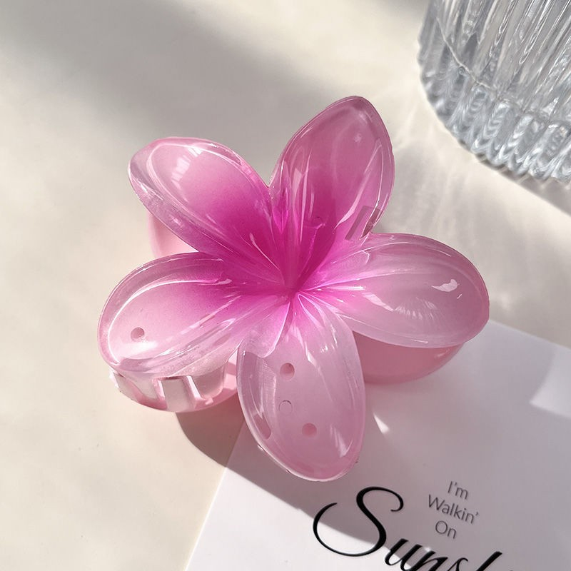 (8cm) Haarspange Klammer Krallen Clip Haar Accessoire Blume - Pink