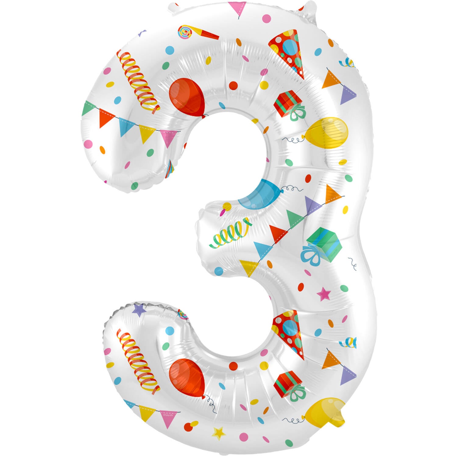 Cijfer Ballon 3 Jaar Feest Leeg 86cm