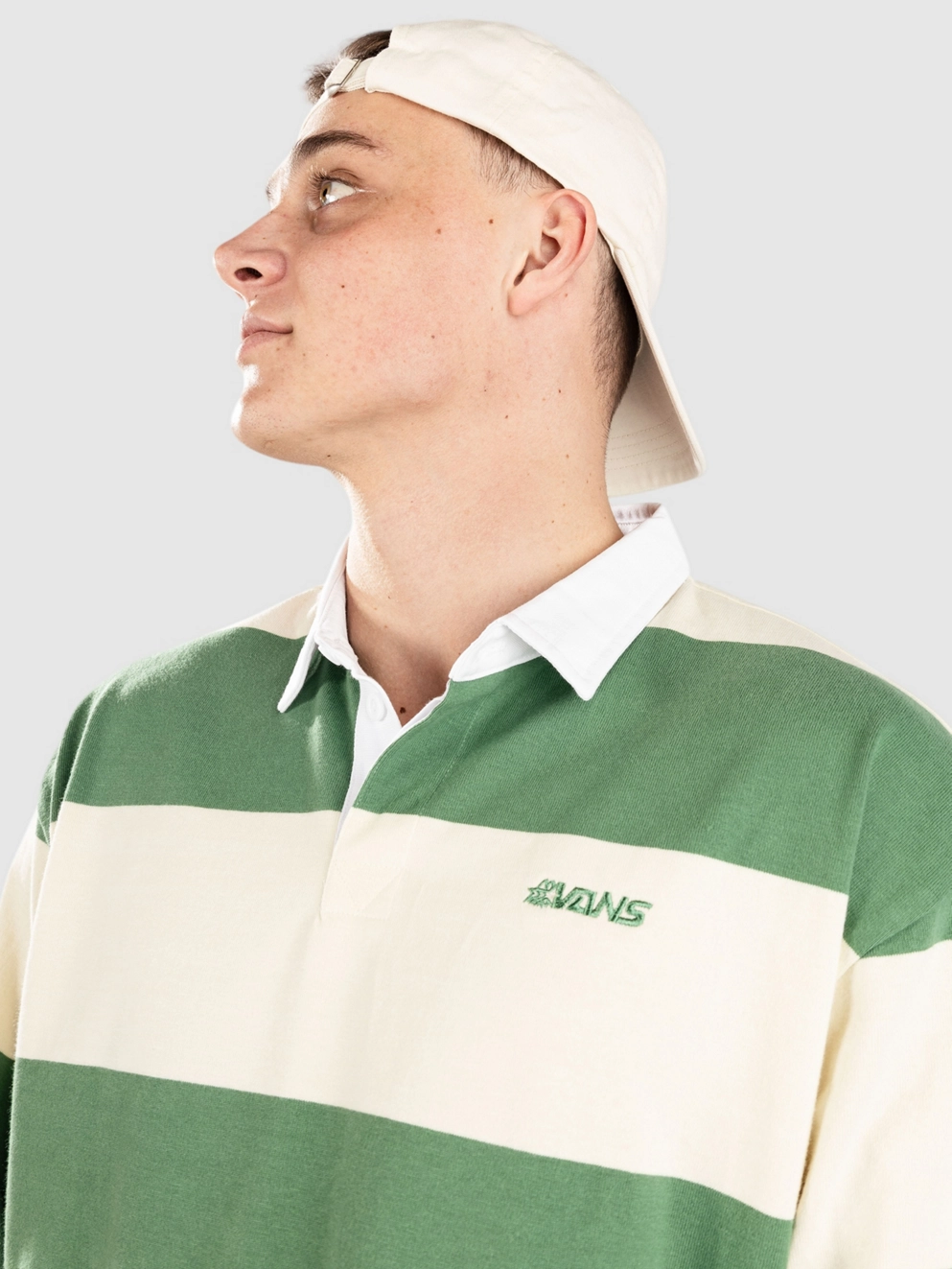 Vans Ward Stripe Rugby Knit Long Sleeve T-Shirt fairway/lemon icing