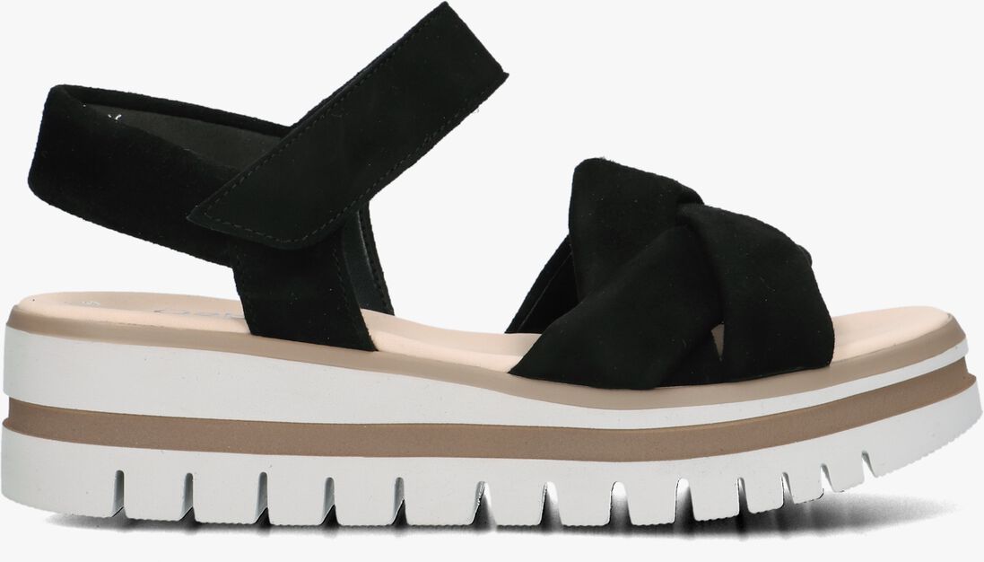 zwarte gabor platte sandalen 622.1