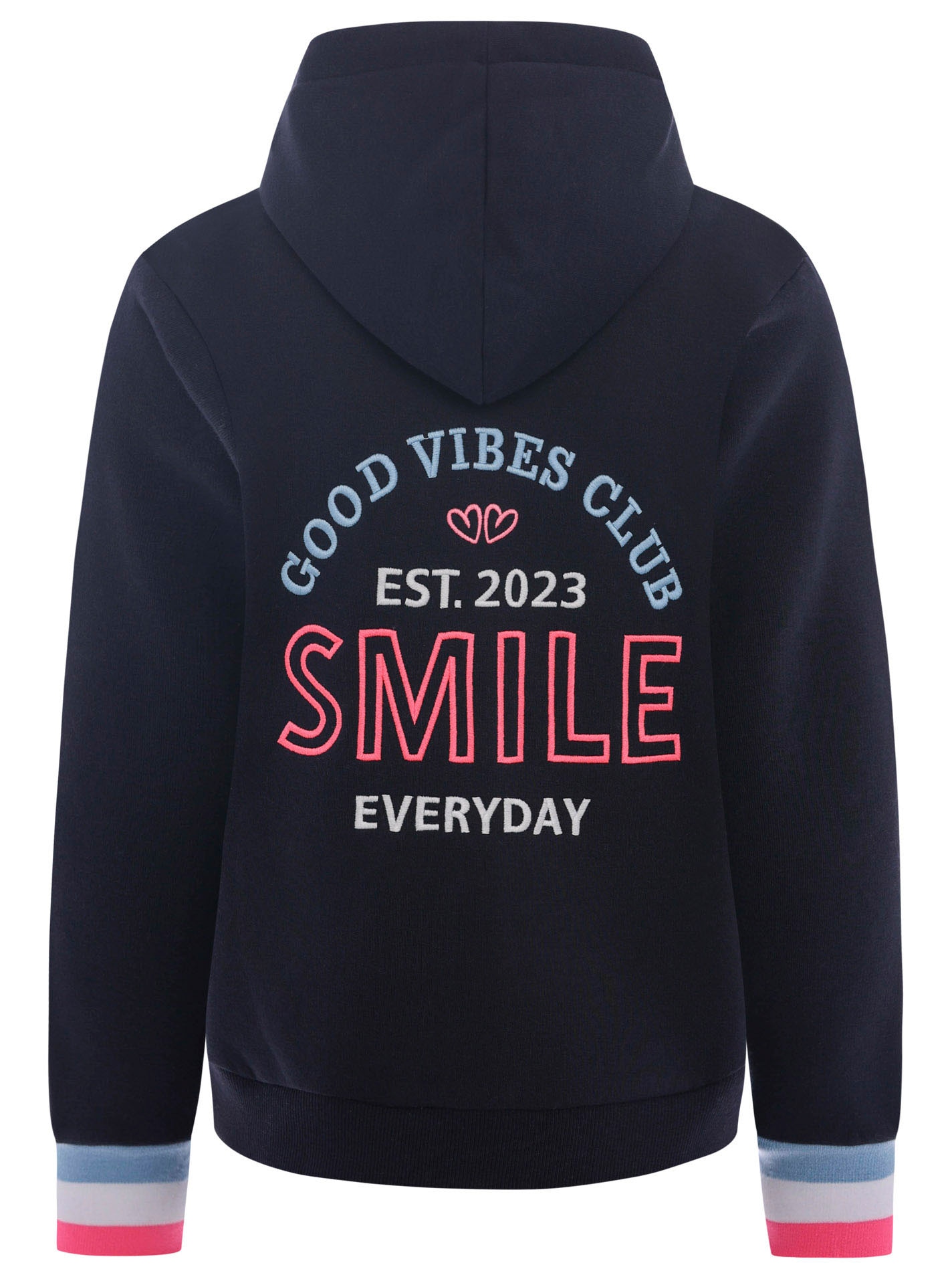 Zwillingsherz Sweatjacke , Kapuze, Langarm, Stickerei am Rücken, Langarm, Reissverschluss