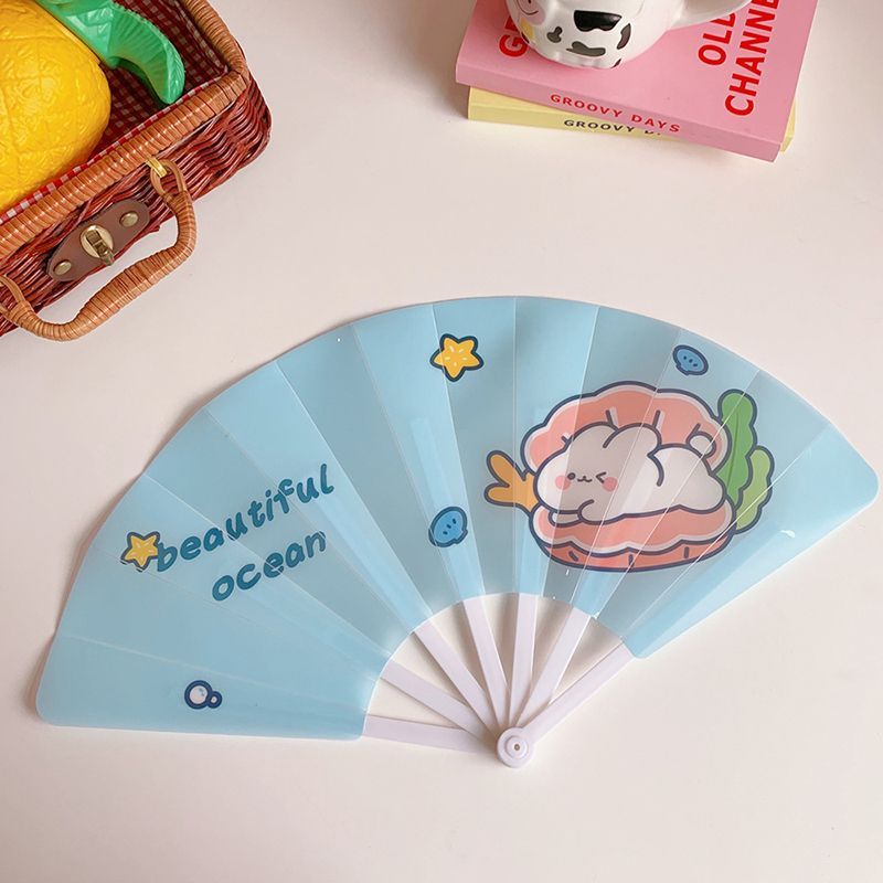 Schattige essentials - Cartoon opvouwbare plastic handventilator
