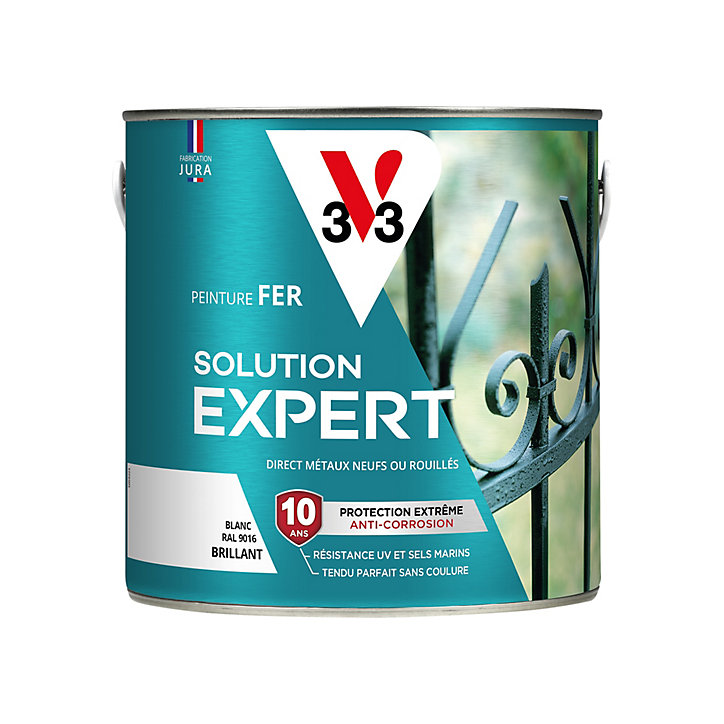 Peinture extérieure fer Solution expert blanc brillant V33 2L