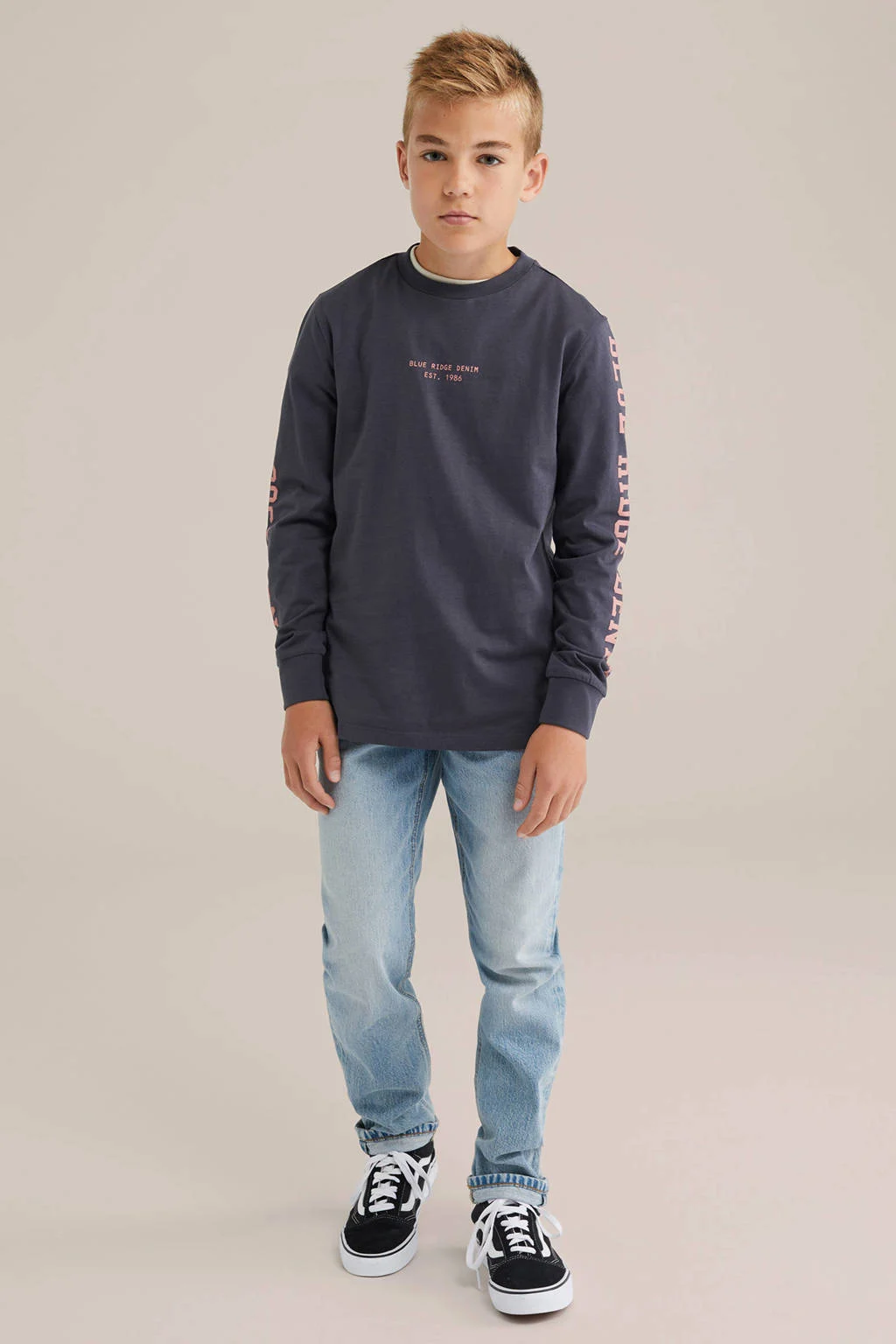 WE Fashion Blue Ridge longsleeve antraciet