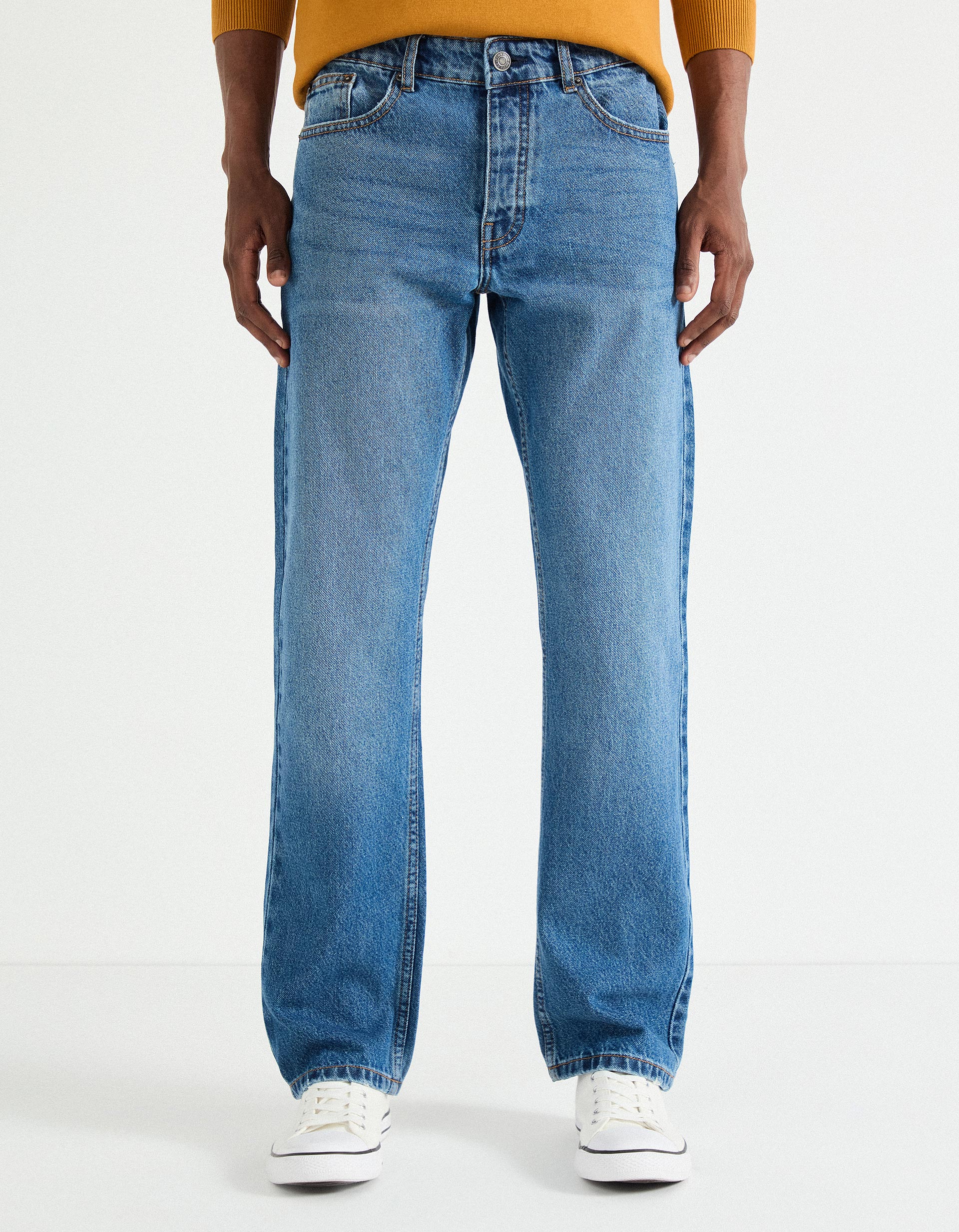 Calças de Ganga 'Straight Fit', Homem, Azul