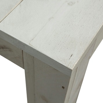 Eettafel Liefburg wit steigerhout 95 x 200 cm