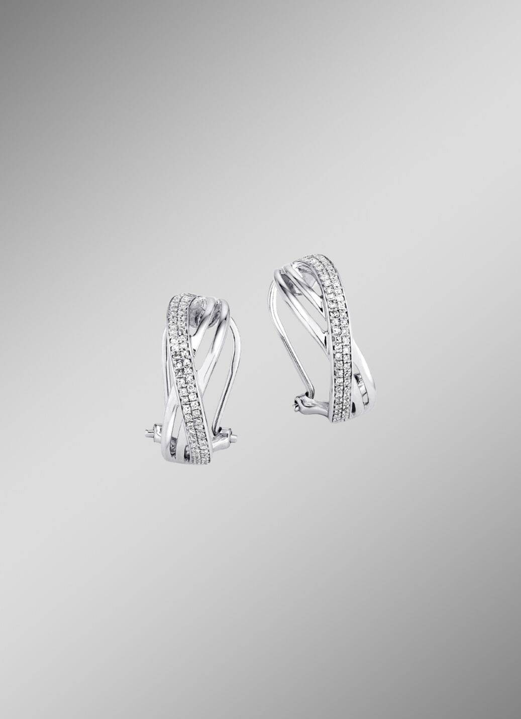 Funkelnde Clipstecker aus Weissgold mit 114 Diamanten