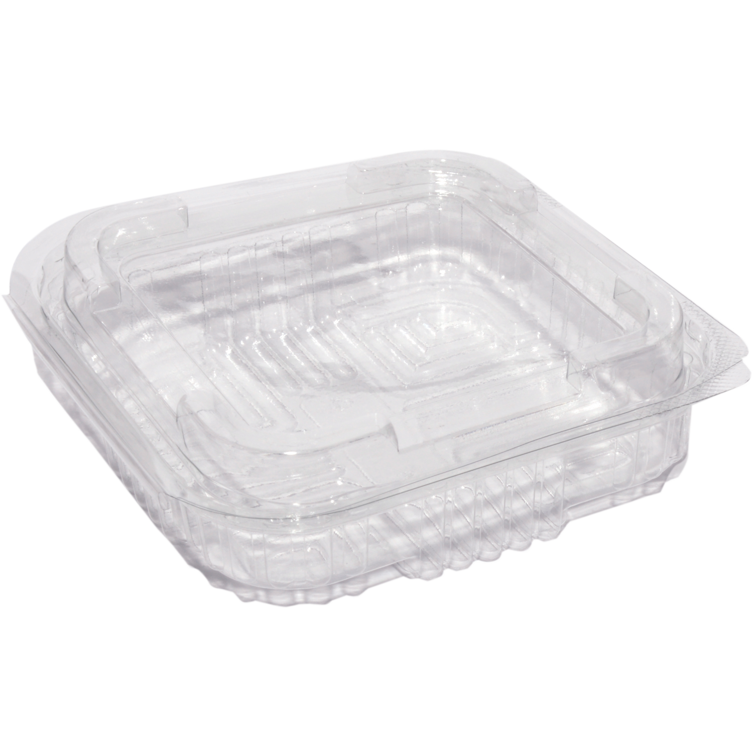 Bak, Gerecycled PET, 250ml, incl. vaste deksel, saladebak, 125x125x transparant
