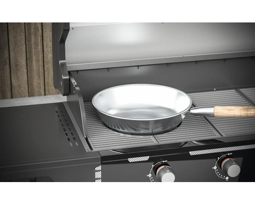 Tenneker® Gasgrill Halo Power Zone TG 4 180,4 x 61 x 117,5 cm 4-pits + zijbrander, gietijzeren rooster, platformsysteem, glazen inzetstuk in het deksel