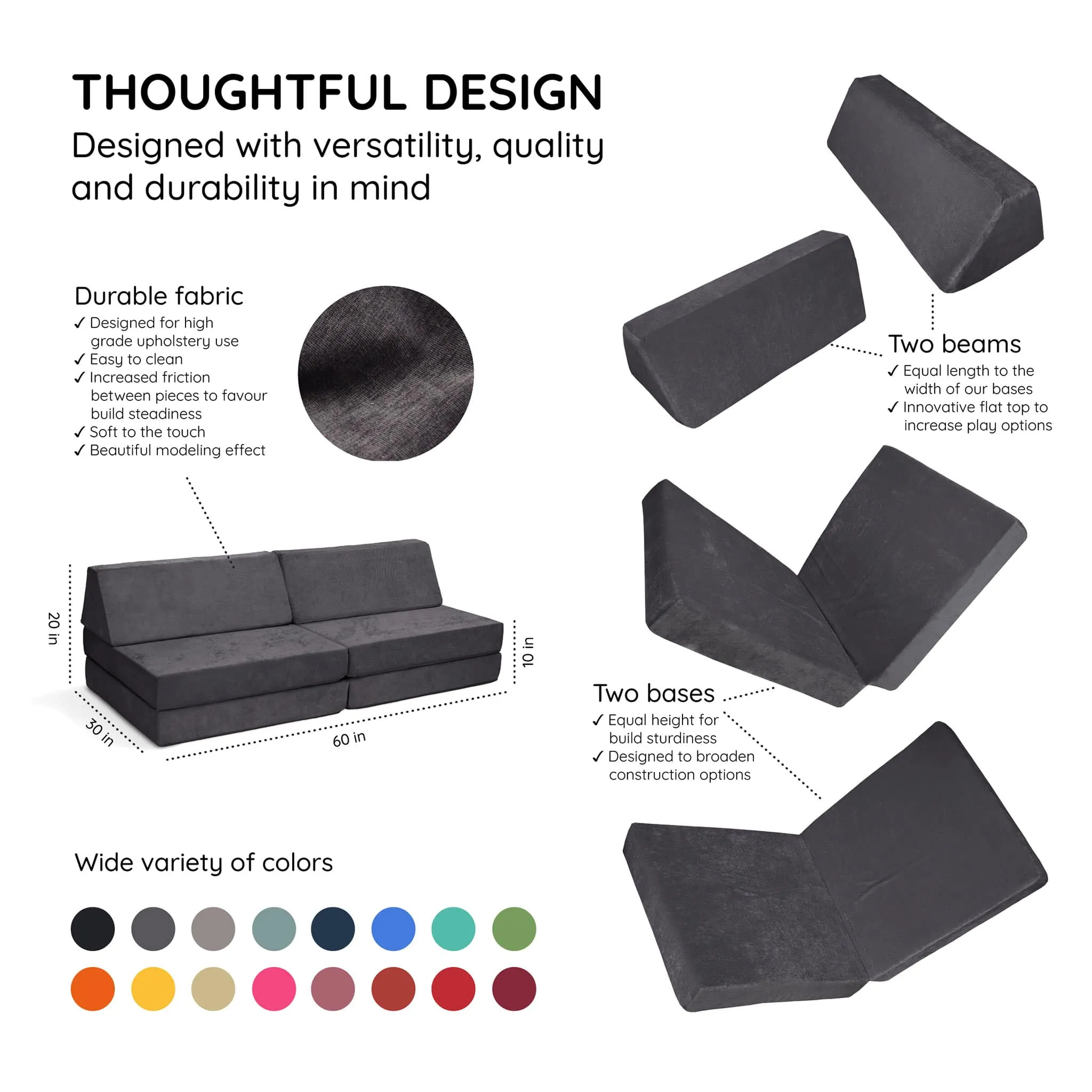 Go Coconut Canapé Modulaire Complet - Charcoal Chill