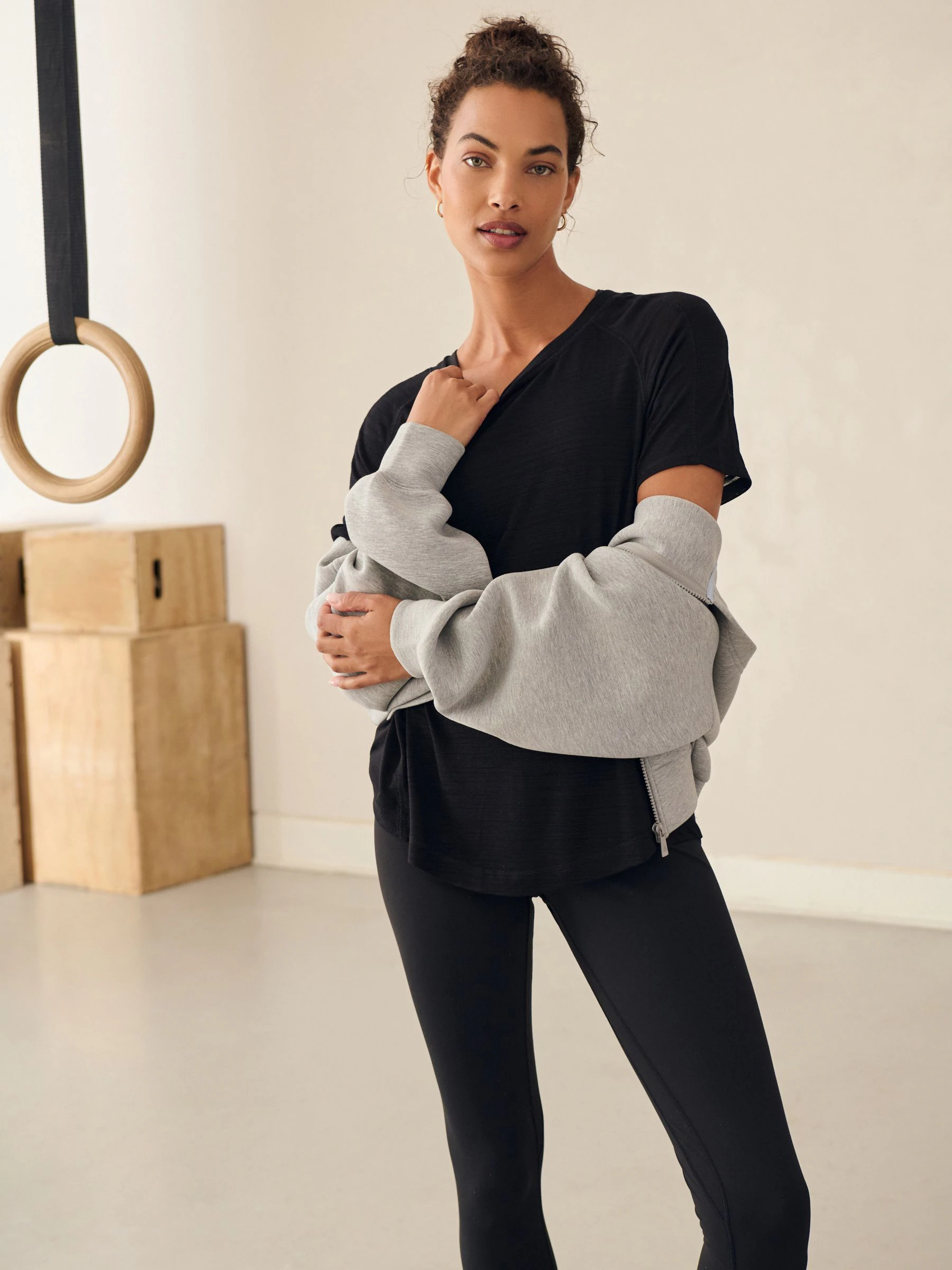 Zwart - Active Lichtgewicht T-shirt met ronde hals en korte mouwen