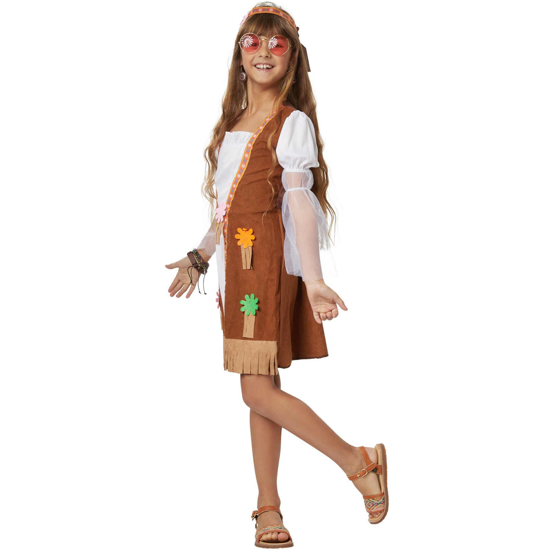 tectake® Mädchenkostüm Groovy Hippie Squaw