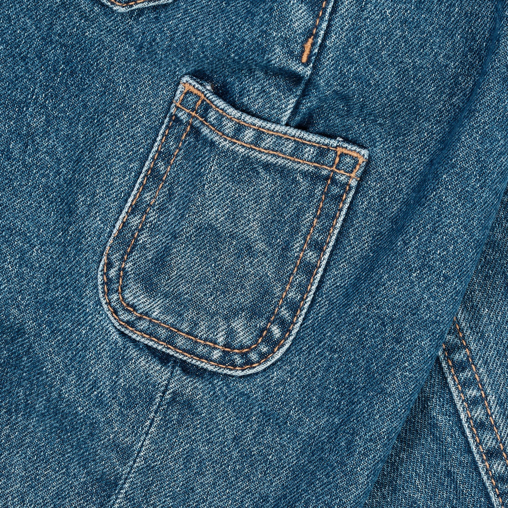 Køb Copenhagen Colors Indigo Blue Washed Organic Pocket Jeans Wide Fit