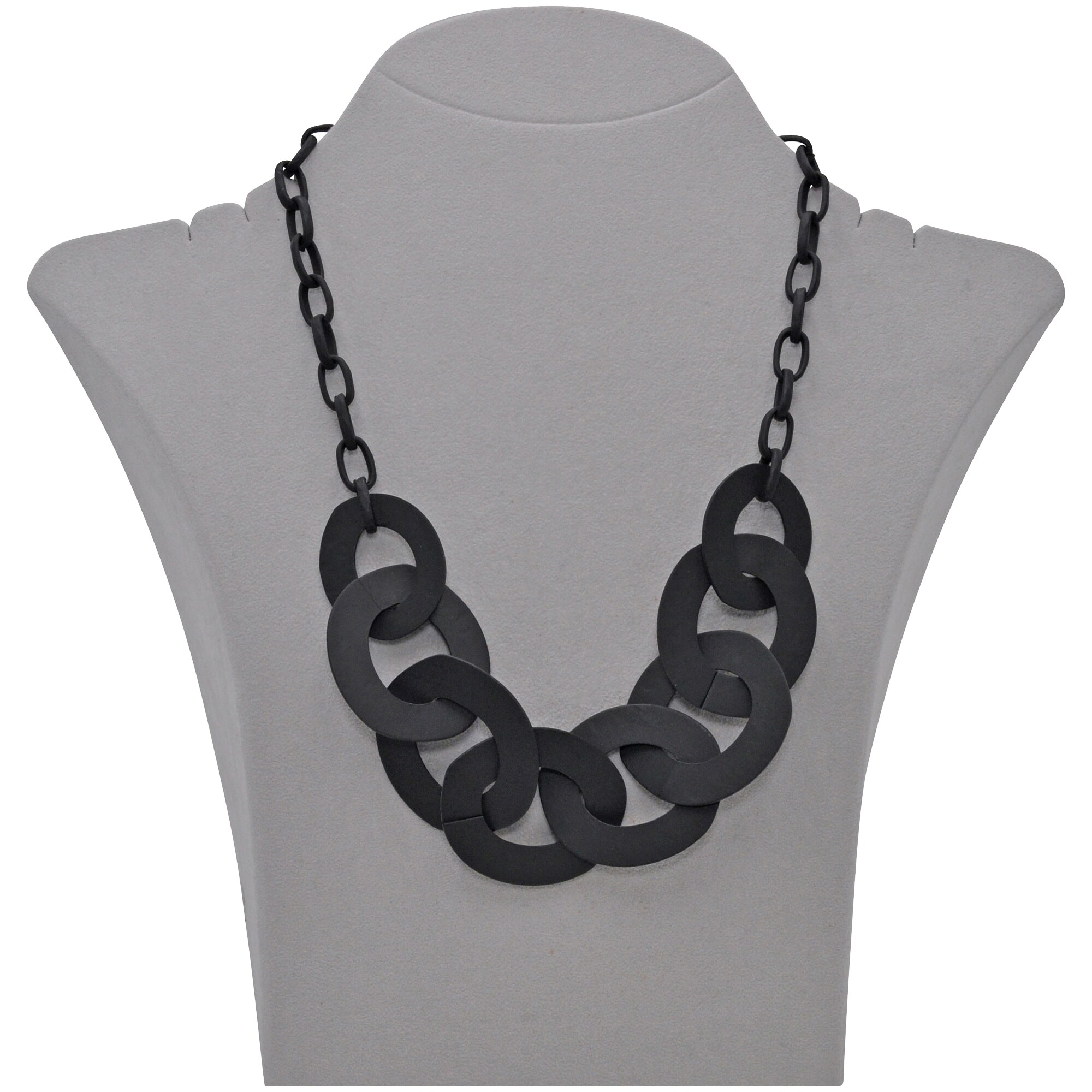Steuer Modeschmuck Collierkette Metallcollier schwarz matt