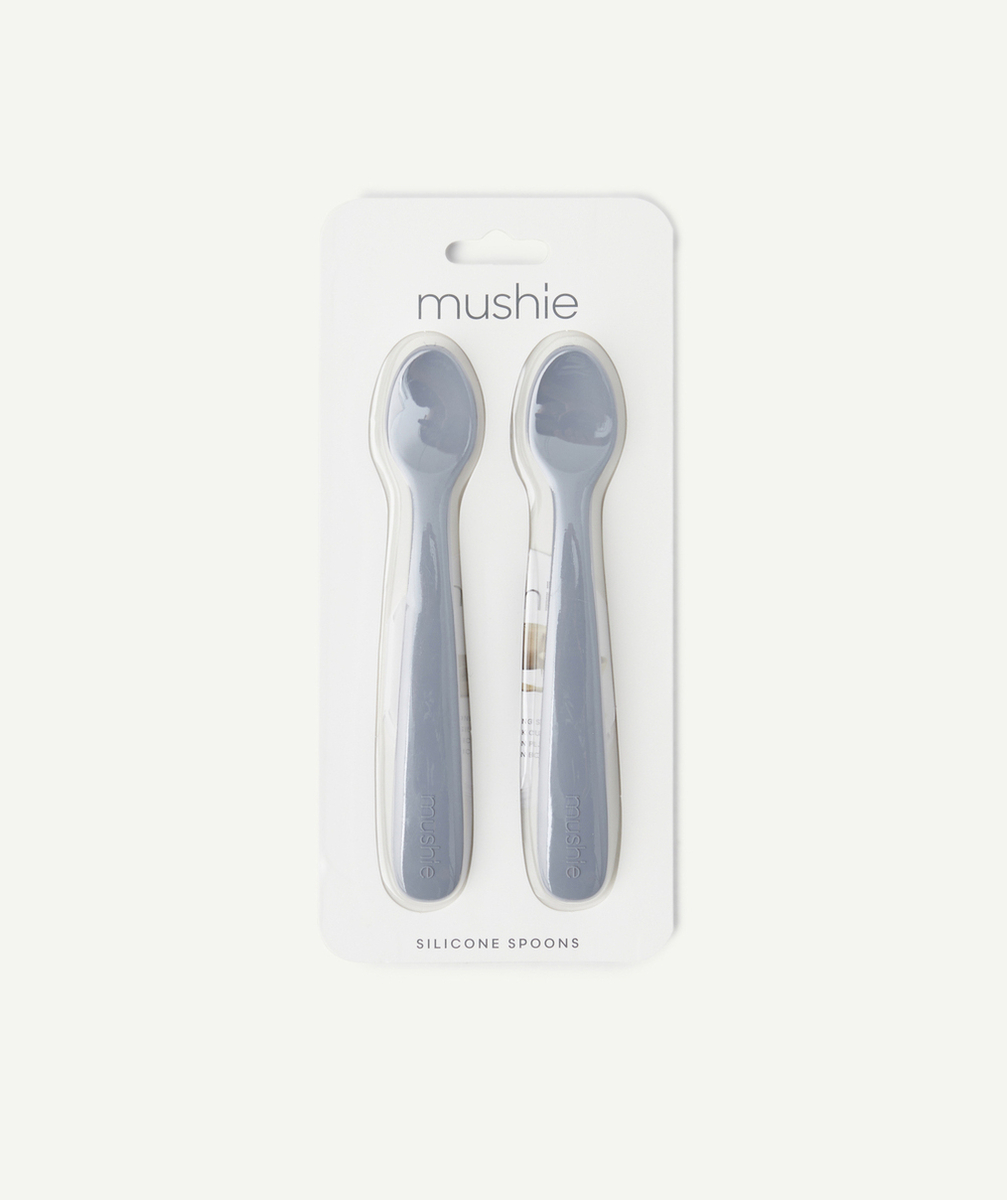 MUSHIELOT DE 2 CUILLÈRES EN SILICONE BLEUES