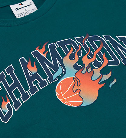 Champion T-Shirt - Grün m. Logo