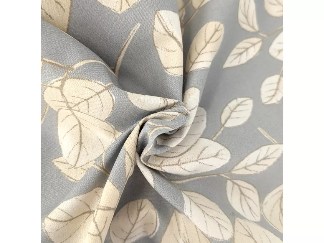 Drap plat imprimé 240x310 cm en 100% percale de coton LISON gris