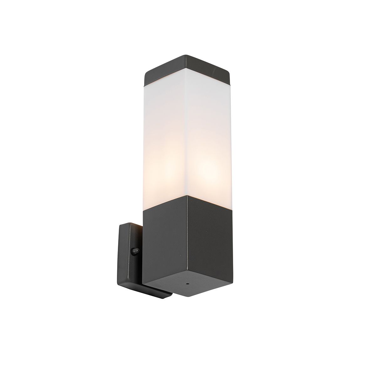 Moderne buiten wandlamp donkergrijs met opaal - Malios