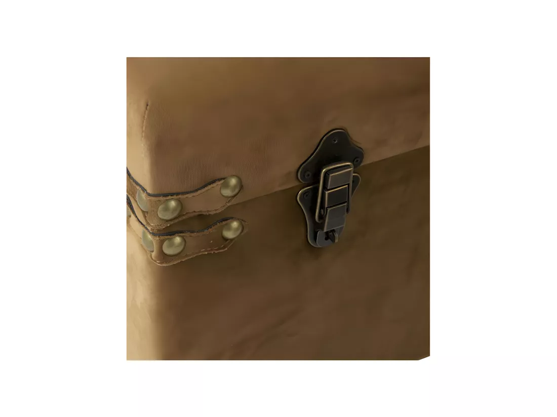 Trio de Coffres de rangement Velours beige - BOCHIAMI