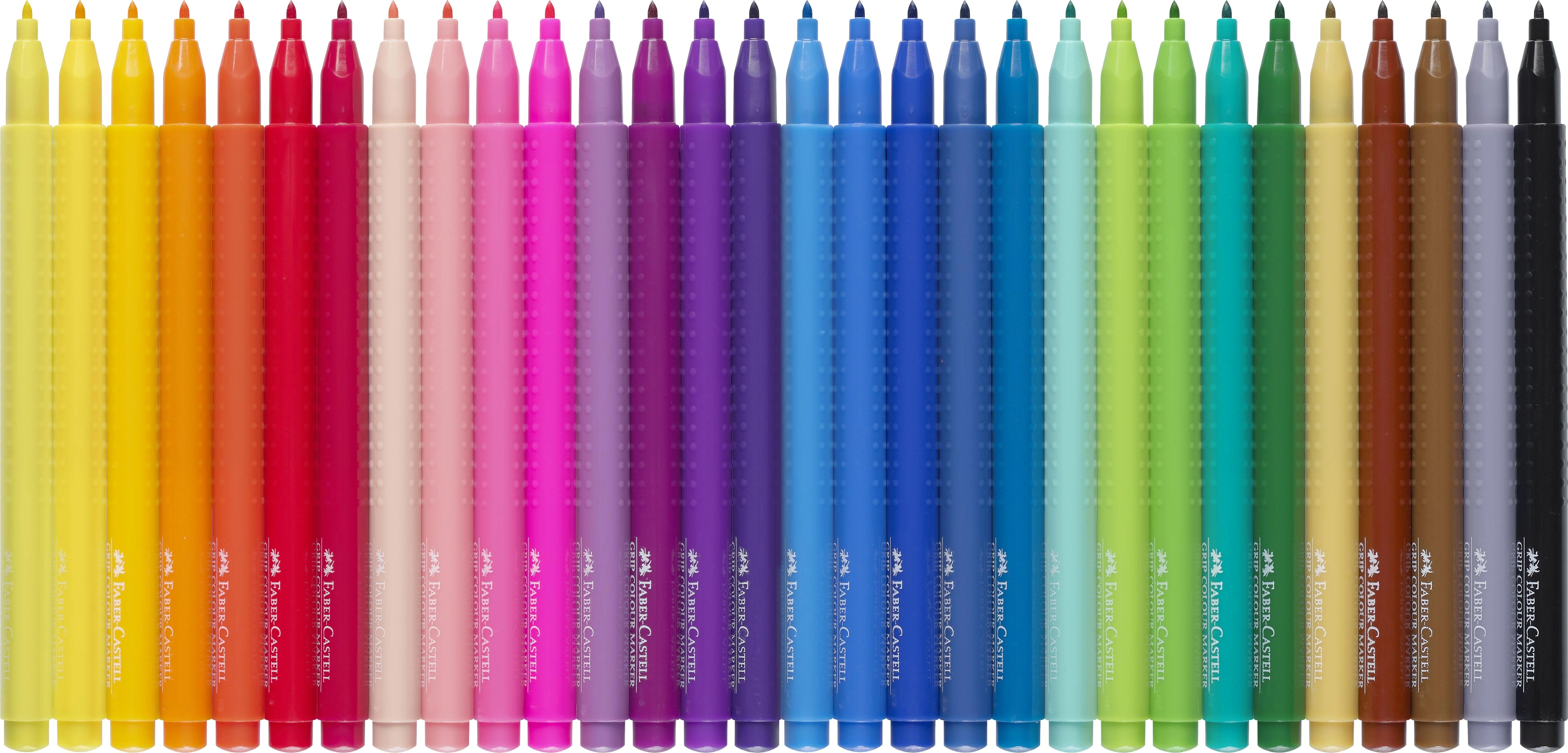 Faber-Castell - Fibre-tip tusser Grip Colour sæt, 30 stk (155335)