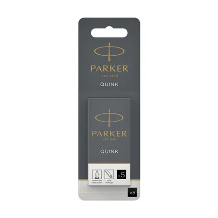 Parker Tintenpatrone QUINK Schwarz, lang, 5er Set