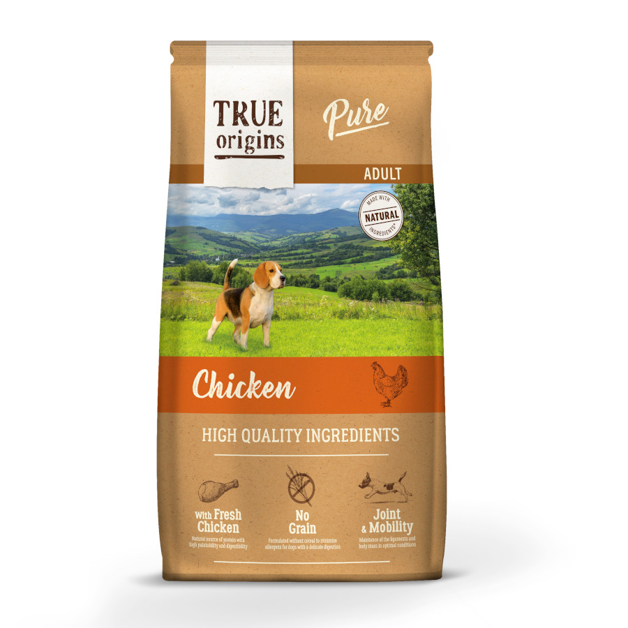 Ração True Origins Pure Adult com Frango e Sem Grãos para Cães