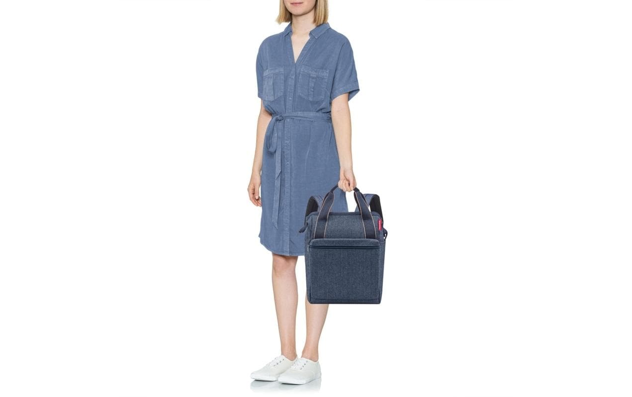 Rucksack Allrounder R Herringbone Dark BlueKombination aus Rucksack und Tragetasche