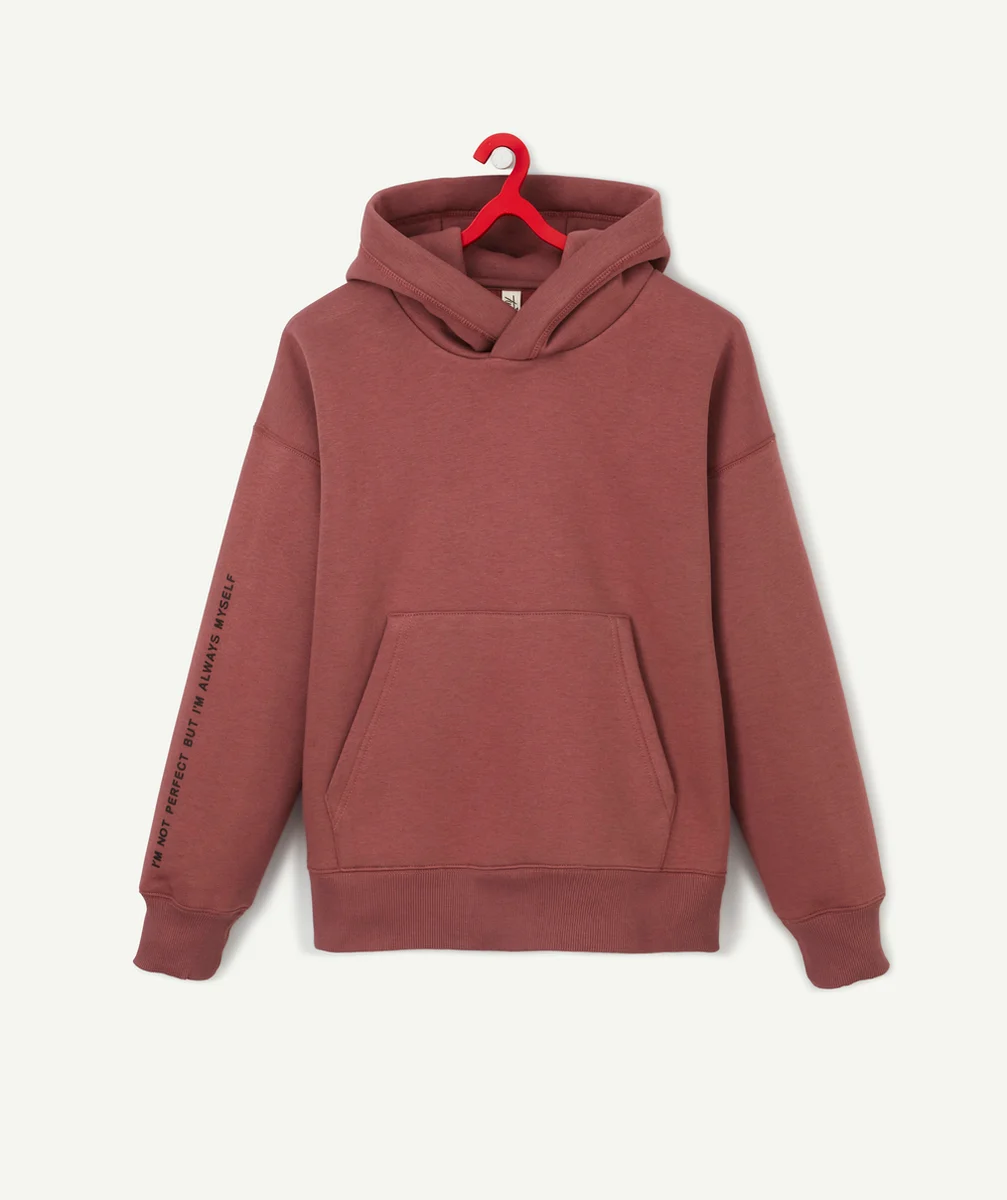 LE SWEAT BORDEAUX AVEC CAPUCHE ET MESSAGE