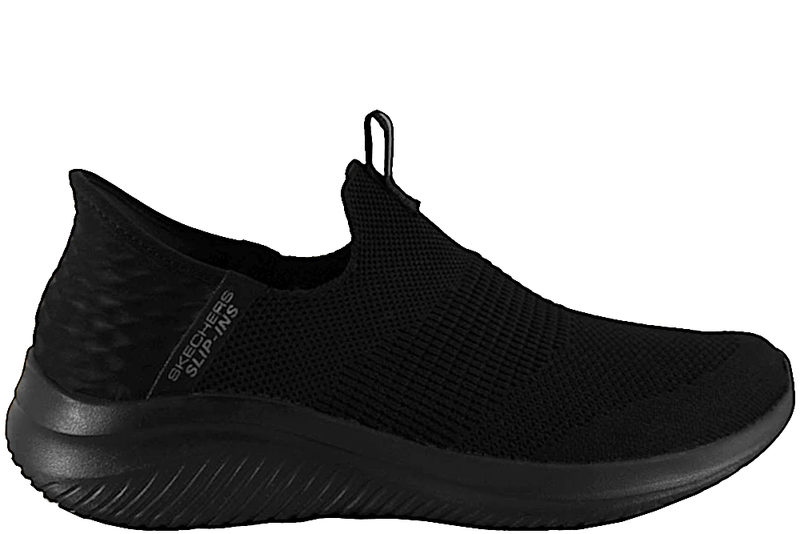 SKECHERS ULTRA FLEX COZY STREAK BLACK SLIP-INS
