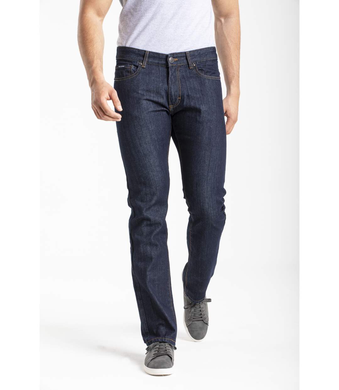 Jeans RL70 coupe droite confort coton brut MARINE