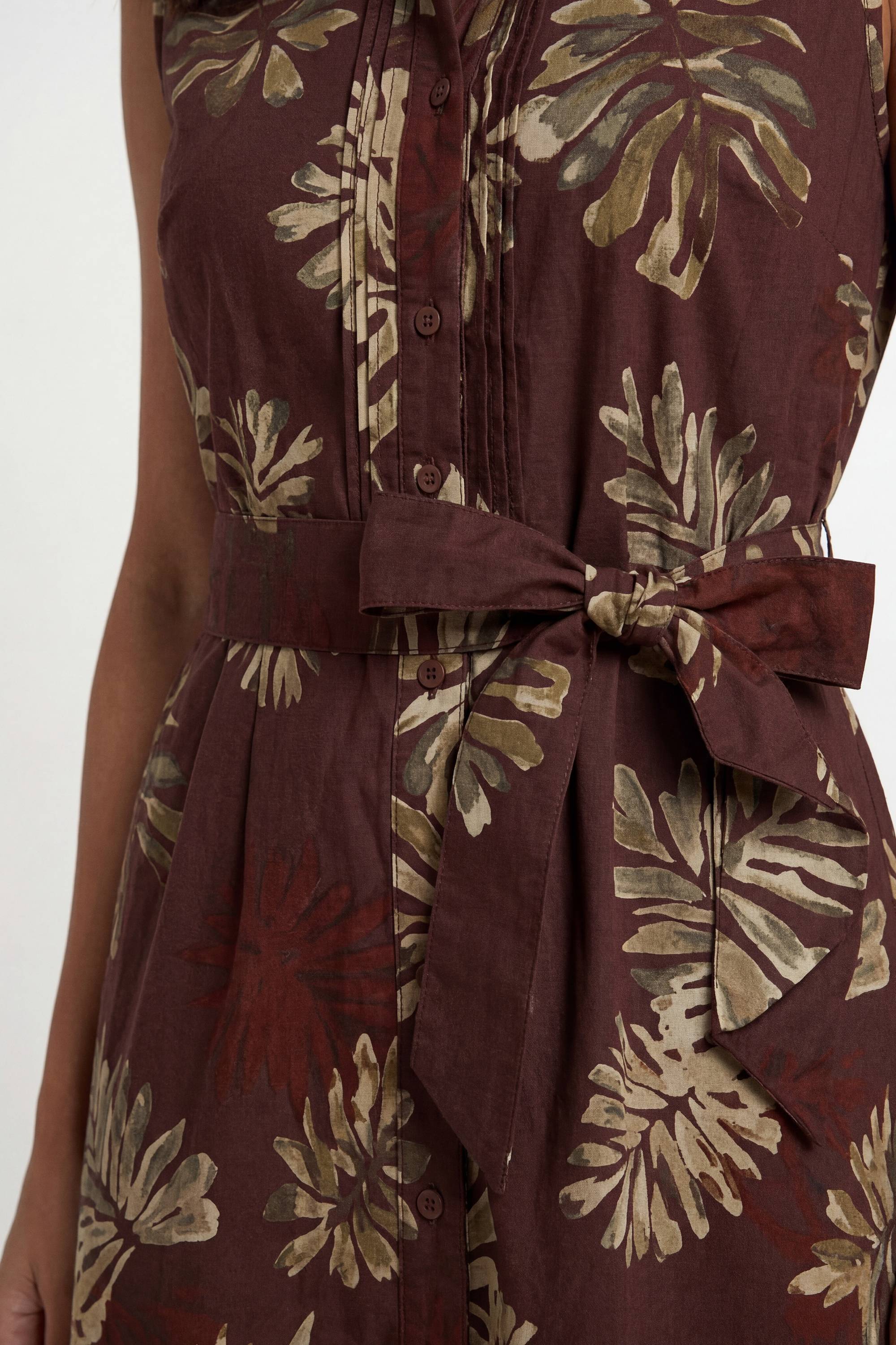 Wallis Robe Chemise En Coton À Imprimé Palmier D'été
