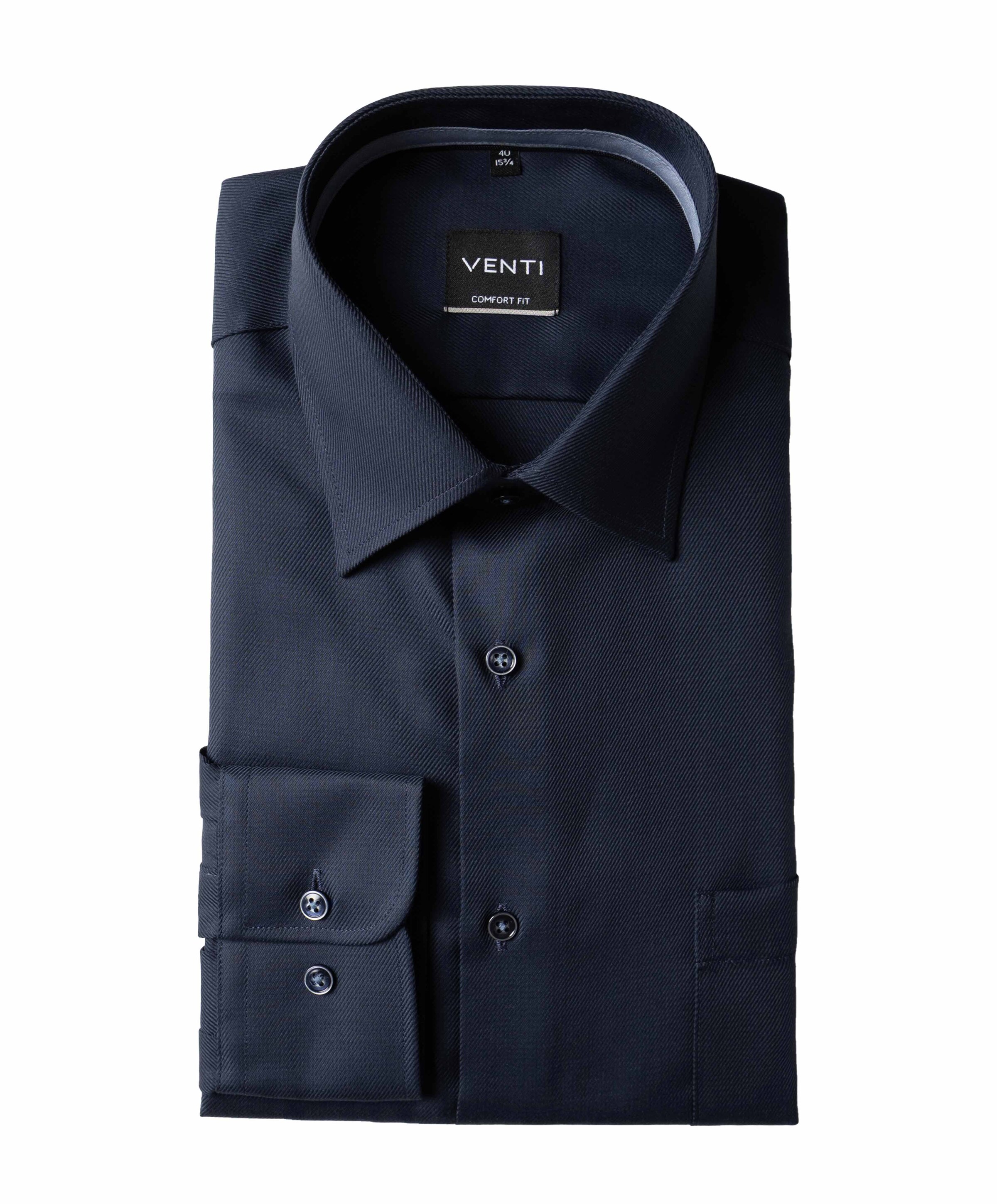 Venti Heren overhemd lange mouw blauw