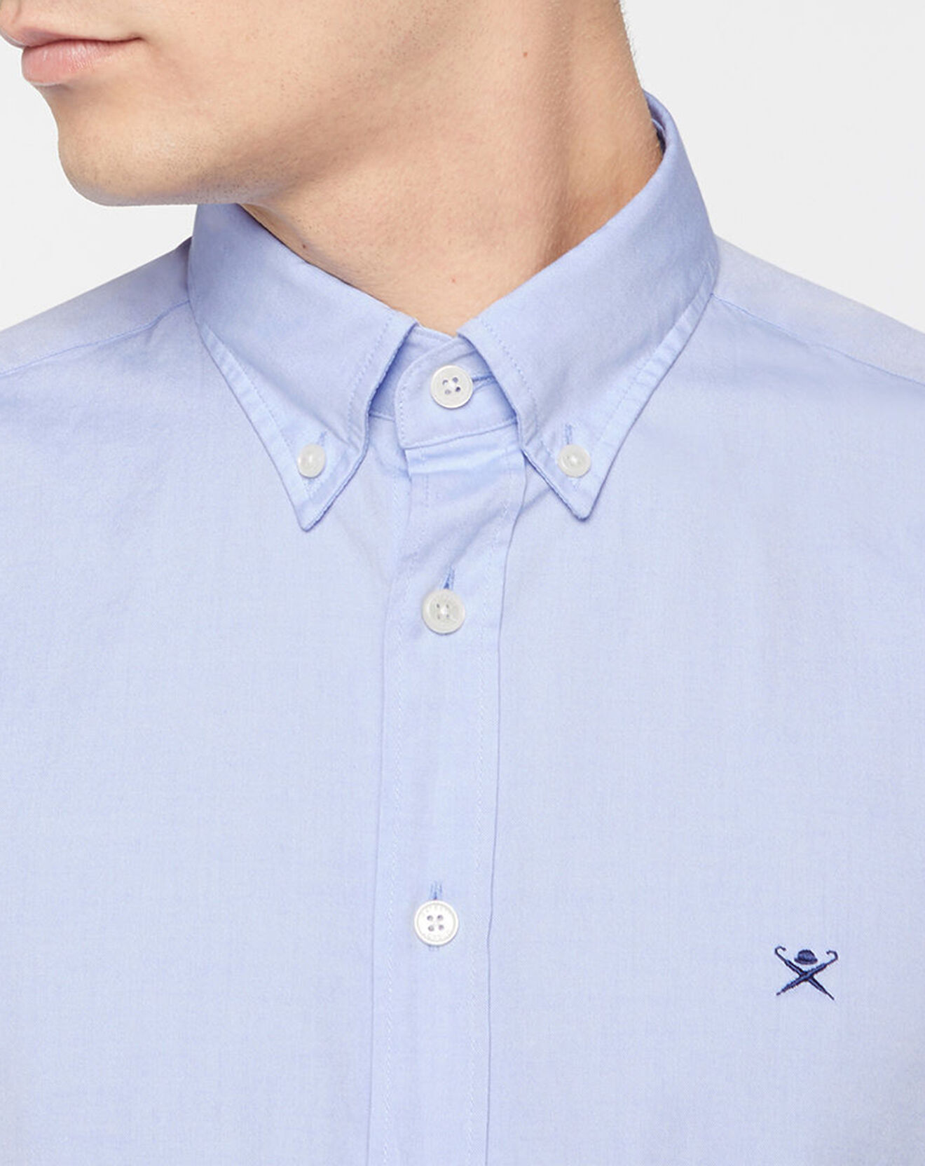 Hackett London Chemise Slim Fit Oxford unie bleue