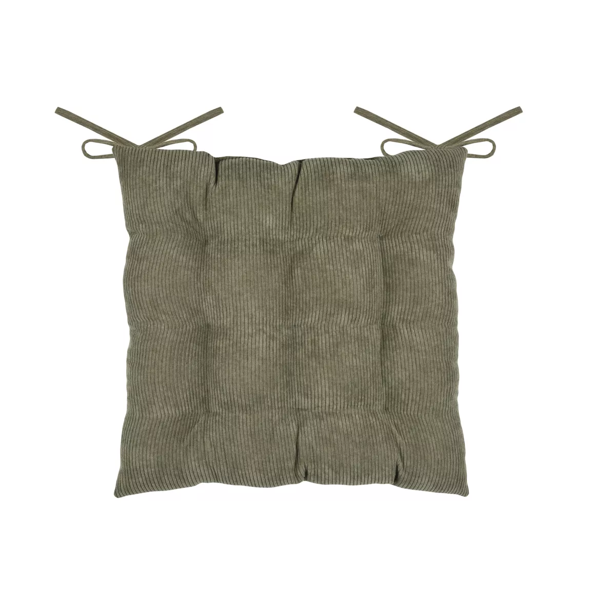 Coussin de chaise carré velours (38 x 38 cm) Dandy Vert kaki