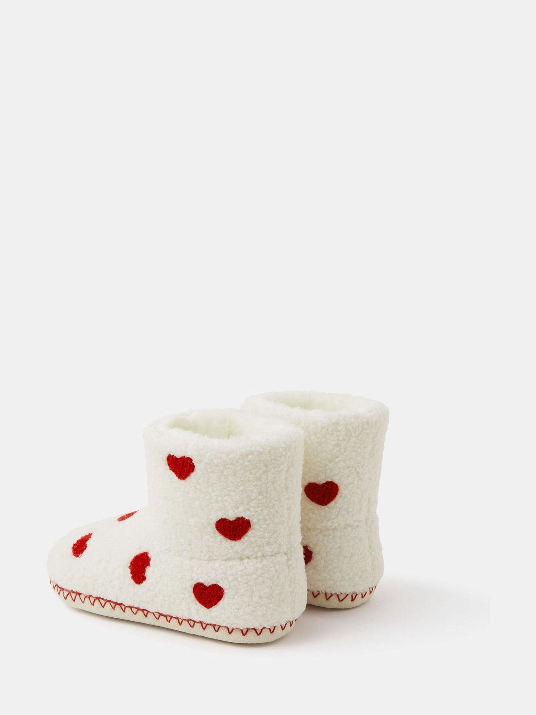 Accessorize Girls Heart Print Slipper Boots
