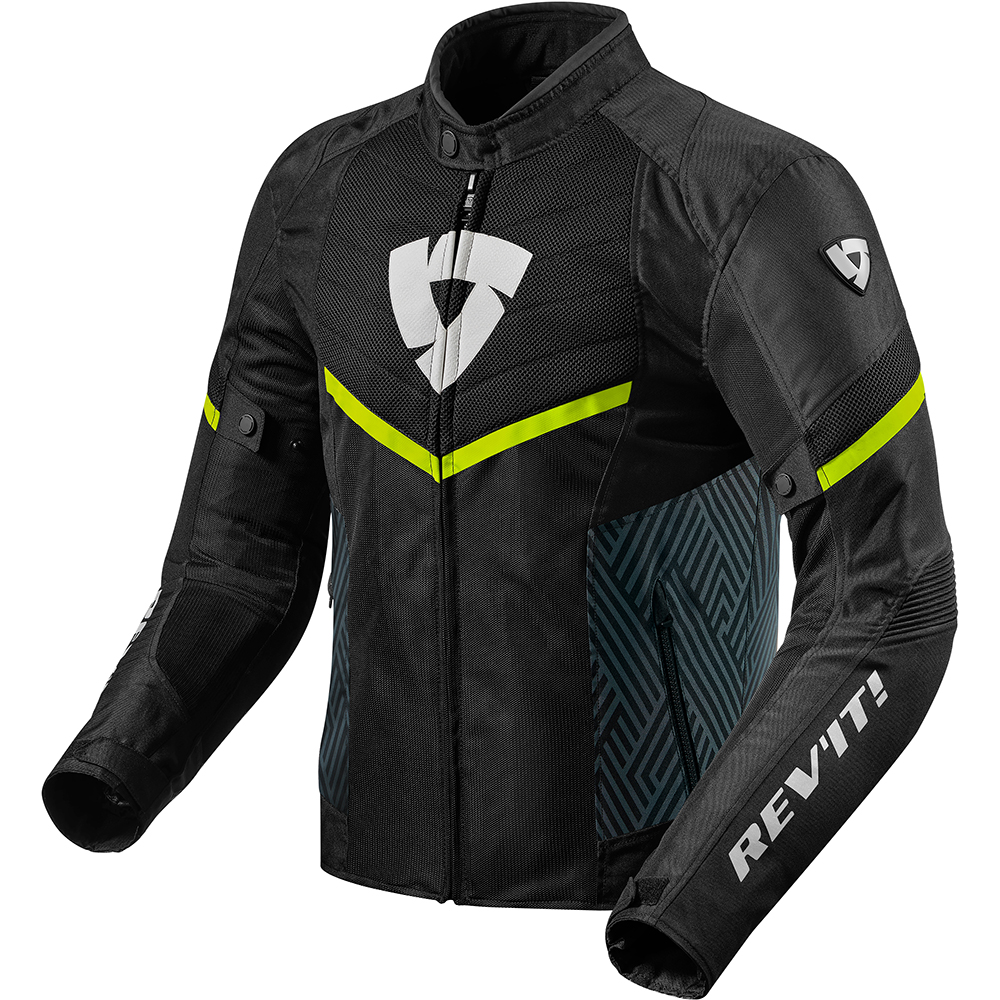 Rev'it - Blouson Arc Air Noir / Jaune / Bleu
