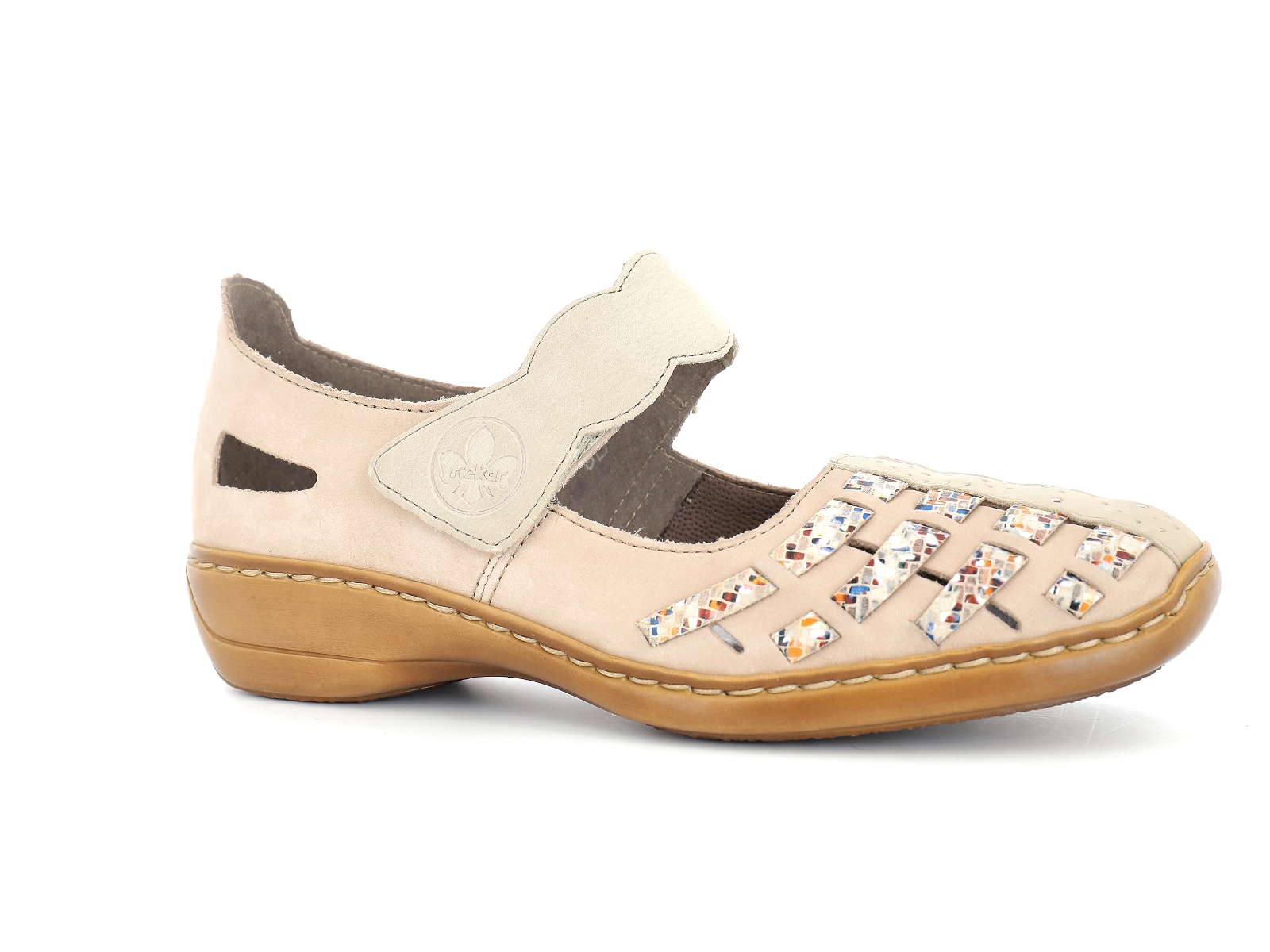 Rieker-41369 Cuir Beige