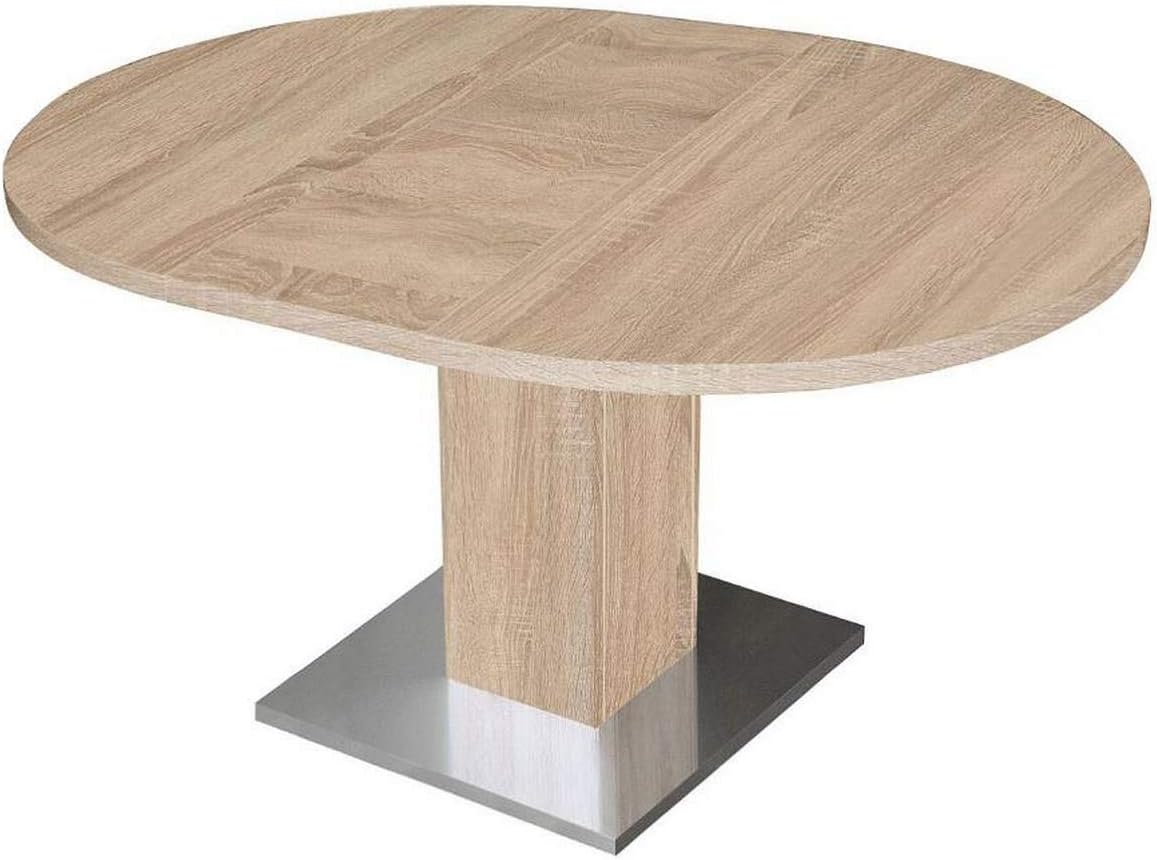 Esstisch rund ausziehbar Eiche sägerau 104 cm Sale