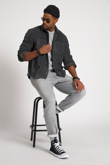 STHUGE Hemd, Overshirt, Fleece, Langarm, Modern Fit, Kentkragen, bis 8 XL