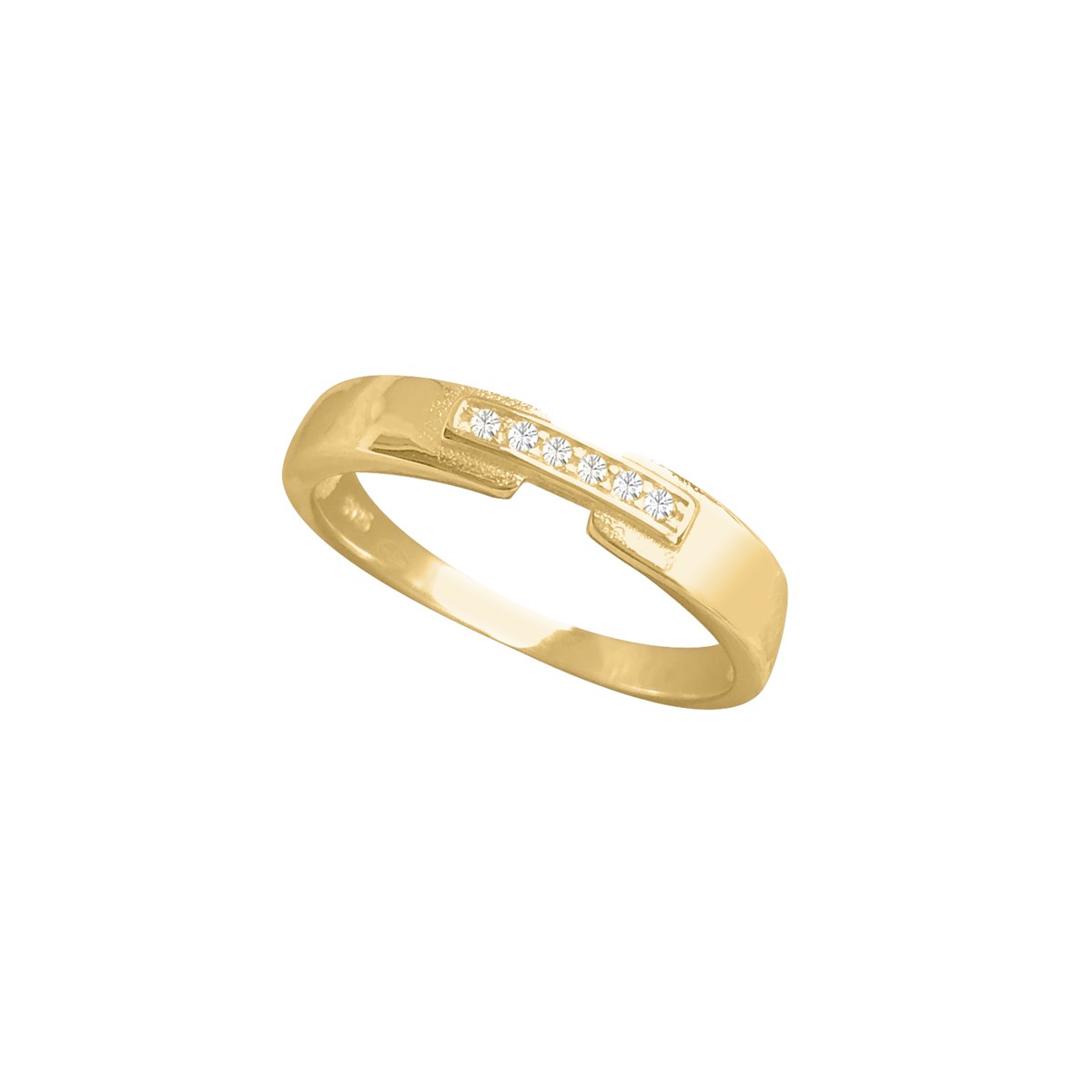Bague plaqué or et oxyde de zirconium