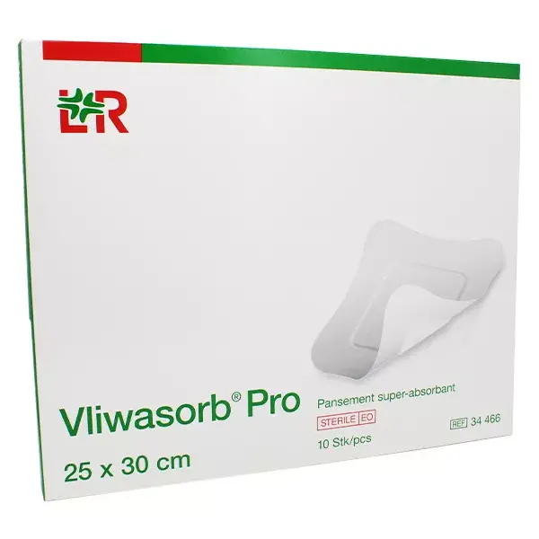 Curativo estéril superabsorvente L&R Vliwasorb Pro 25cm x 30cm, 10 unidades